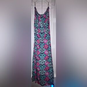 Lilly Pulitzer Multicolor Patterned Strapless Maxi Dress LARGE